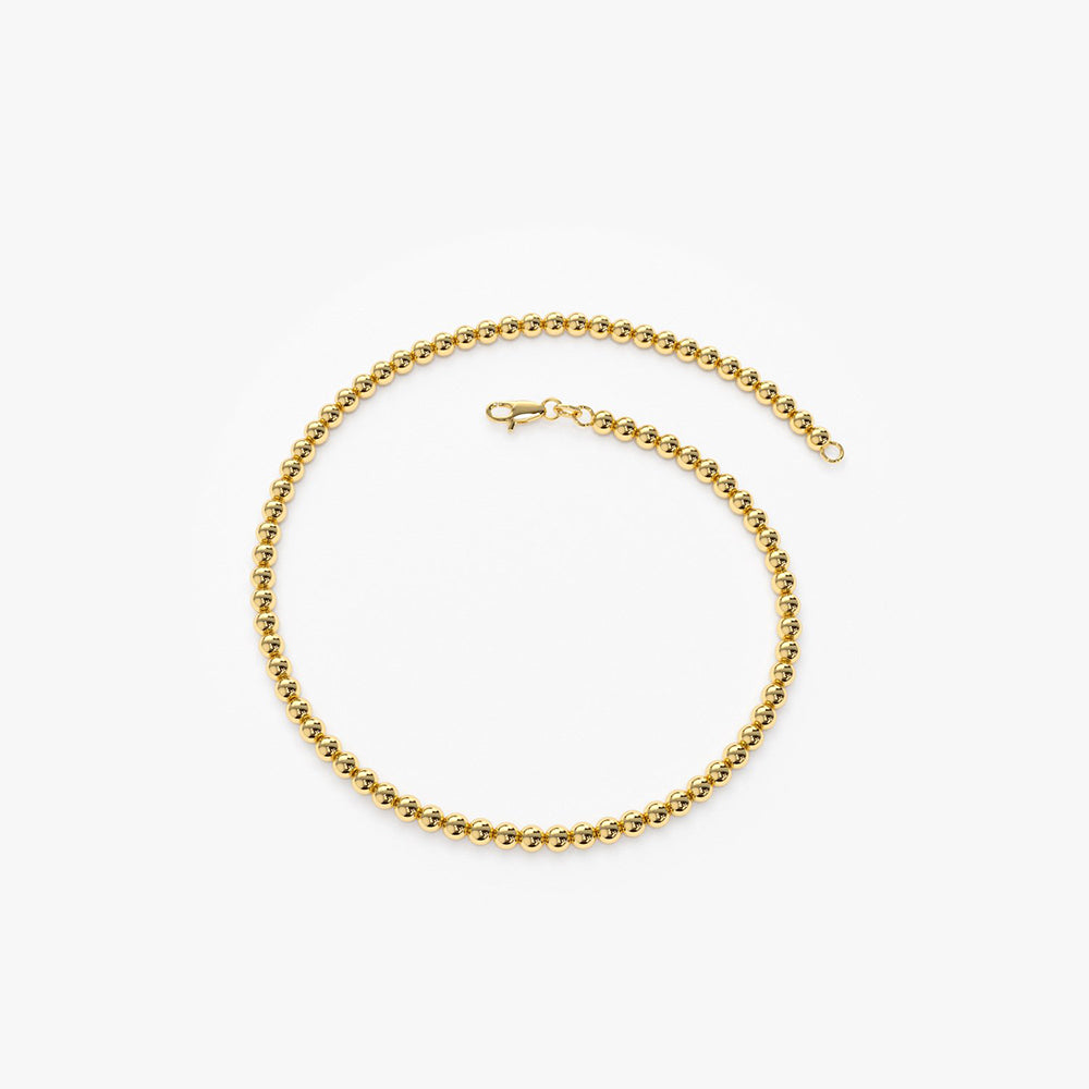 14k 2.5MM Beaded Bracelet