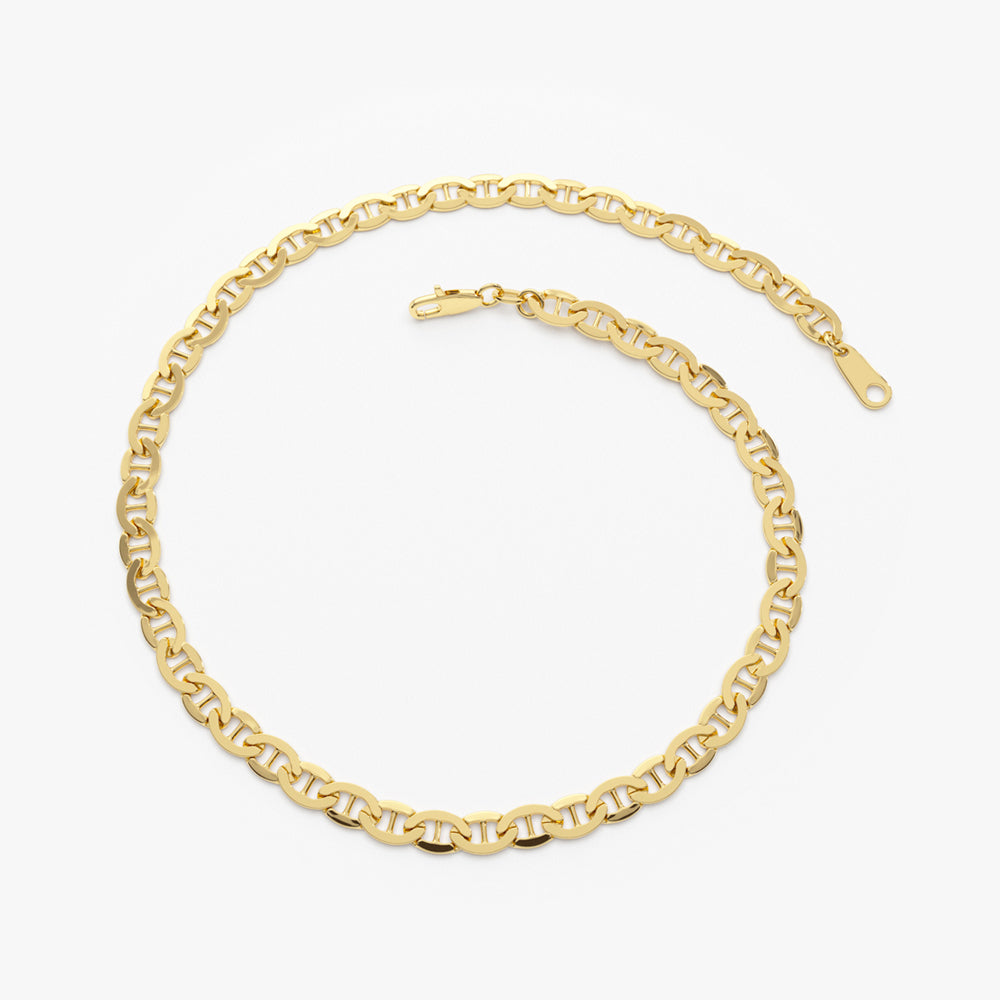 14k 3.5 MM Mariner Chain Link Bracelet