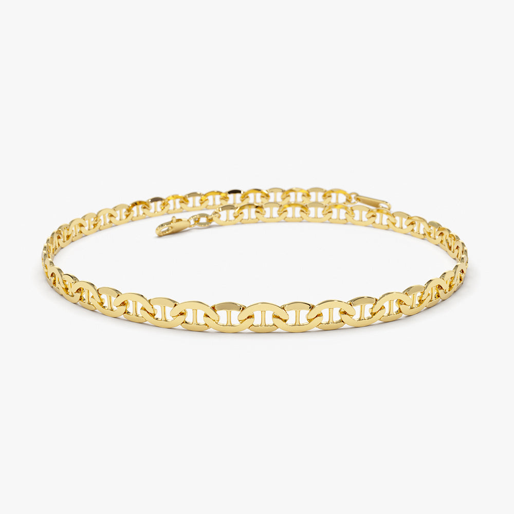 14k 3.5 MM Mariner Chain Link Bracelet