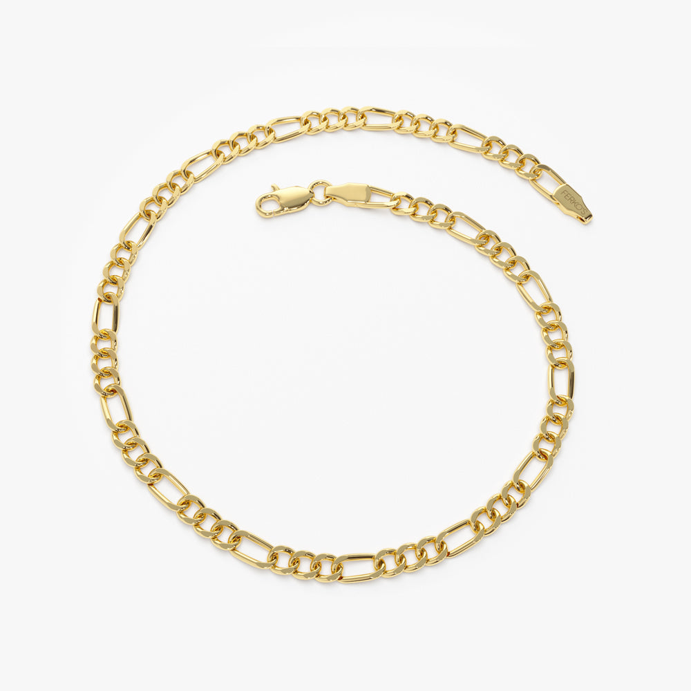 14k Gold Figaro Chain Bracelet