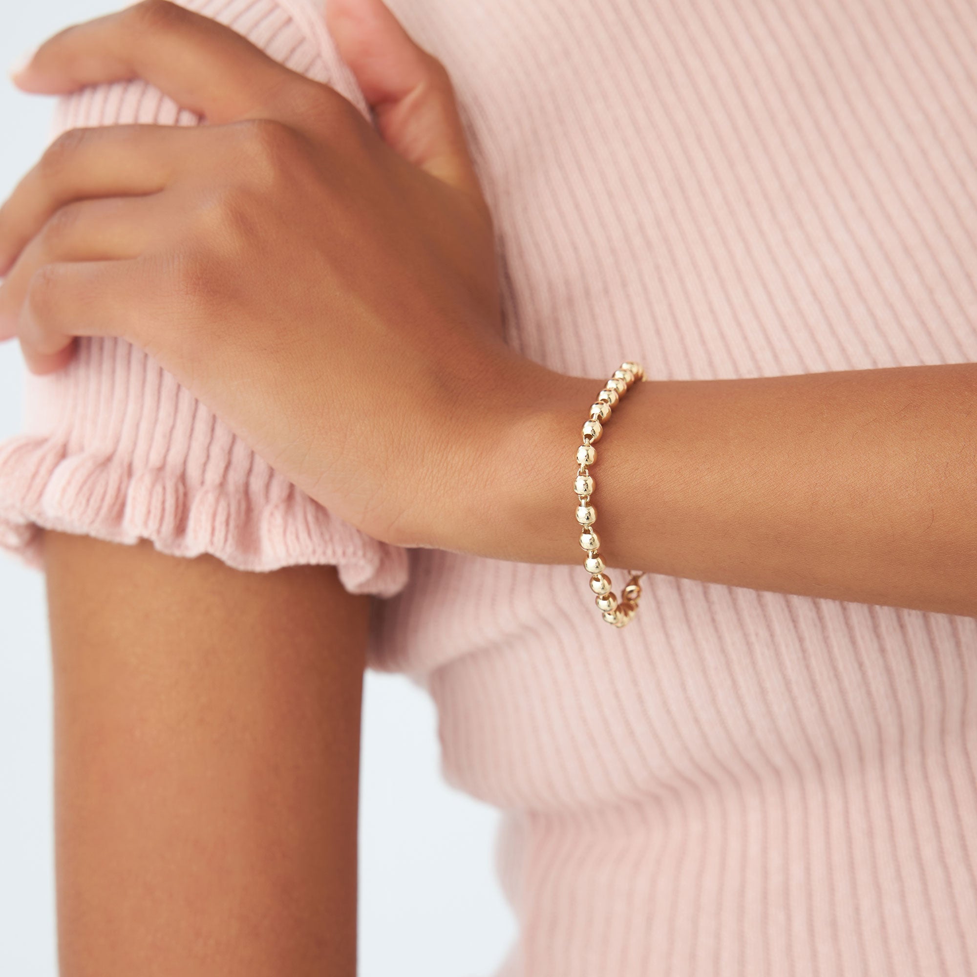 14K Gold 5 MM Bead Bracelet