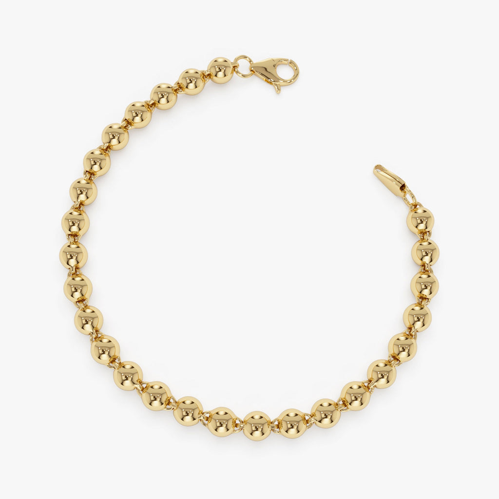 14K Gold 5 MM Bead Bracelet
