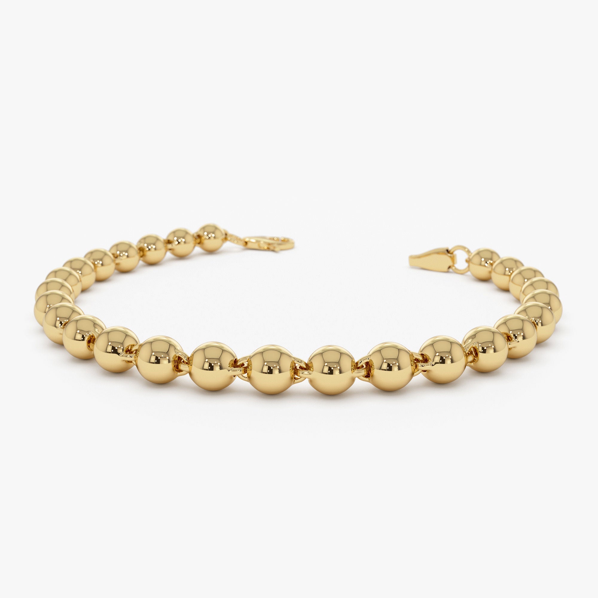14K Gold 5 MM Bead Bracelet