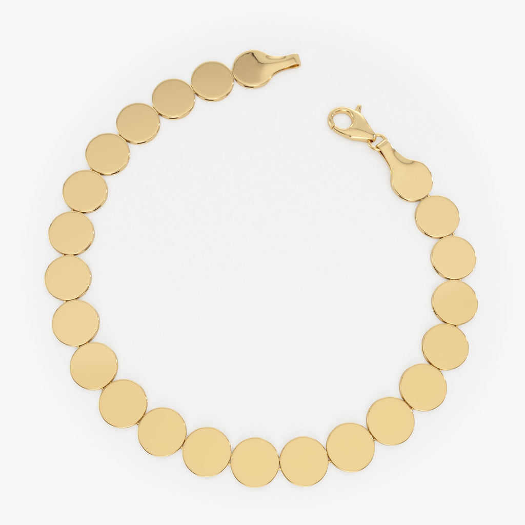 14K Gold 6.5MM Wide Round Link Bracelet