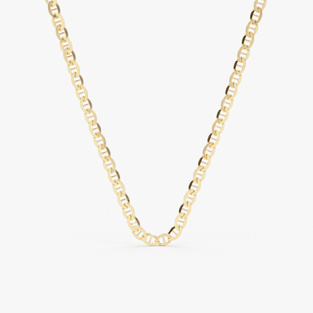 14k 3.5 MM Mariner Chain Link Necklace