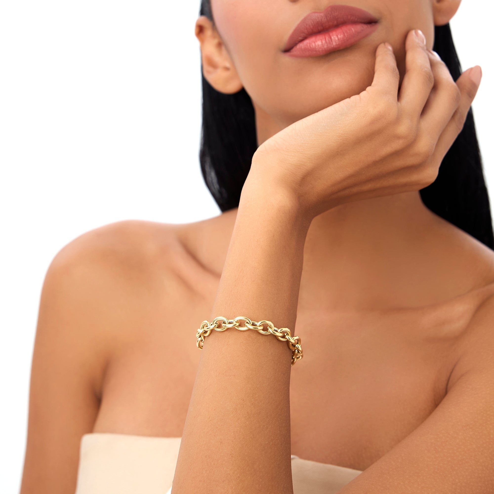14k Bold Oval Link Bracelet