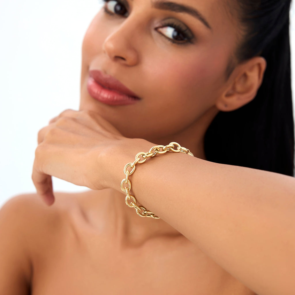 14k Bold Oval Link Bracelet
