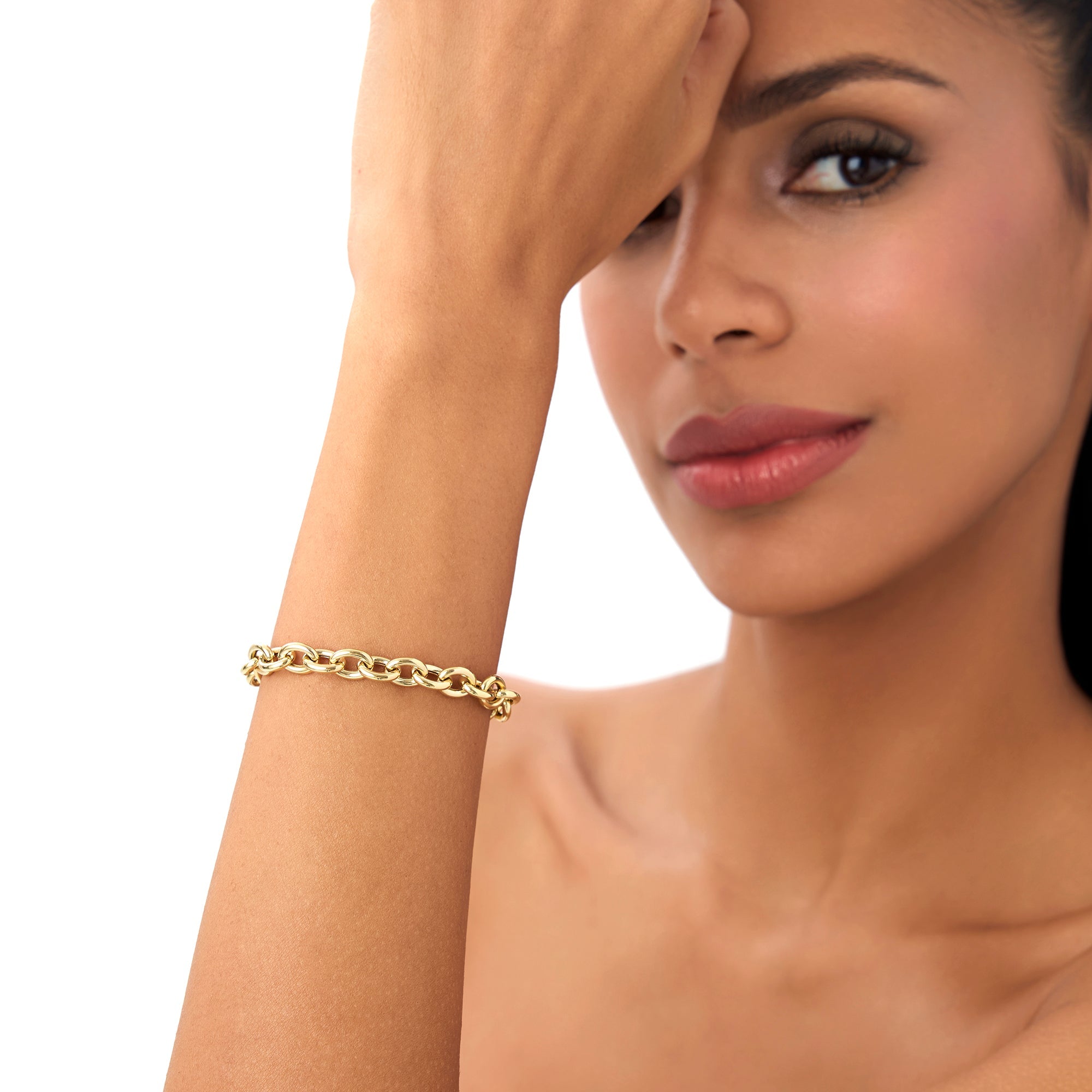 14k Bold Oval Link Bracelet