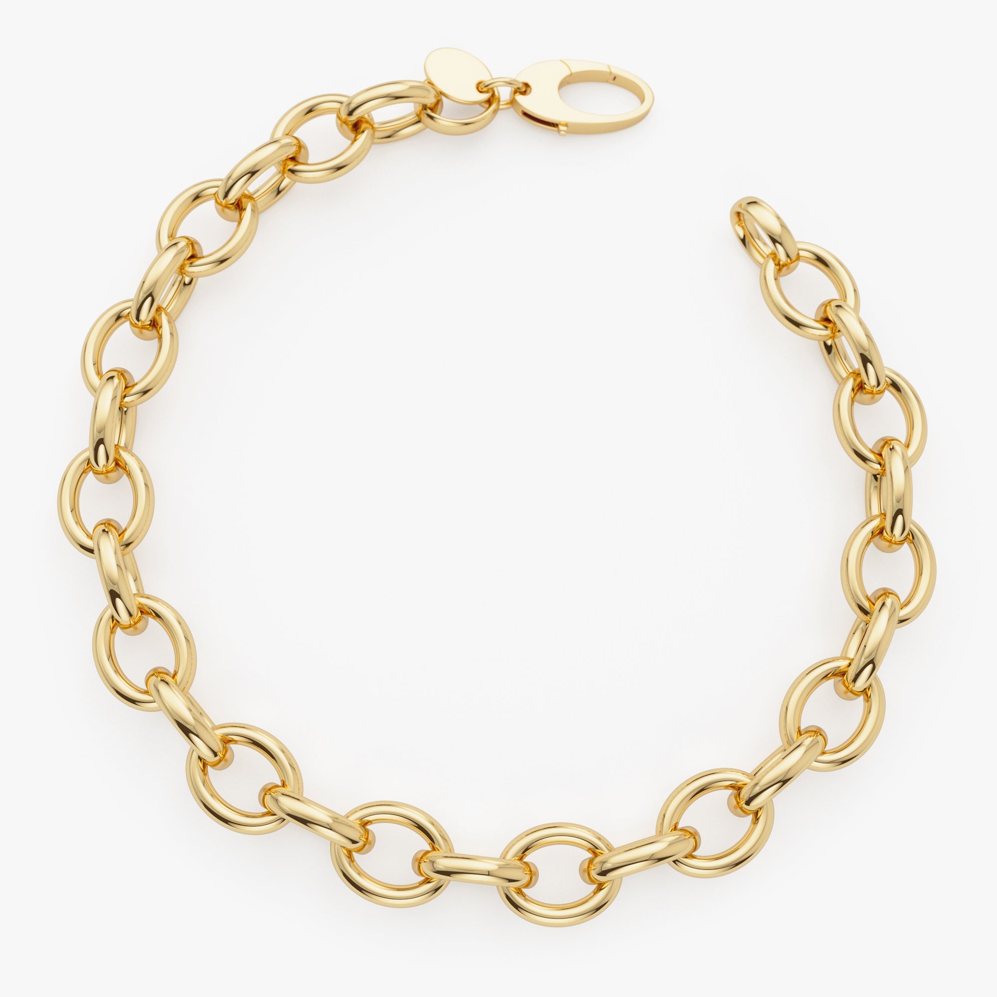 14k Bold Oval Link Bracelet