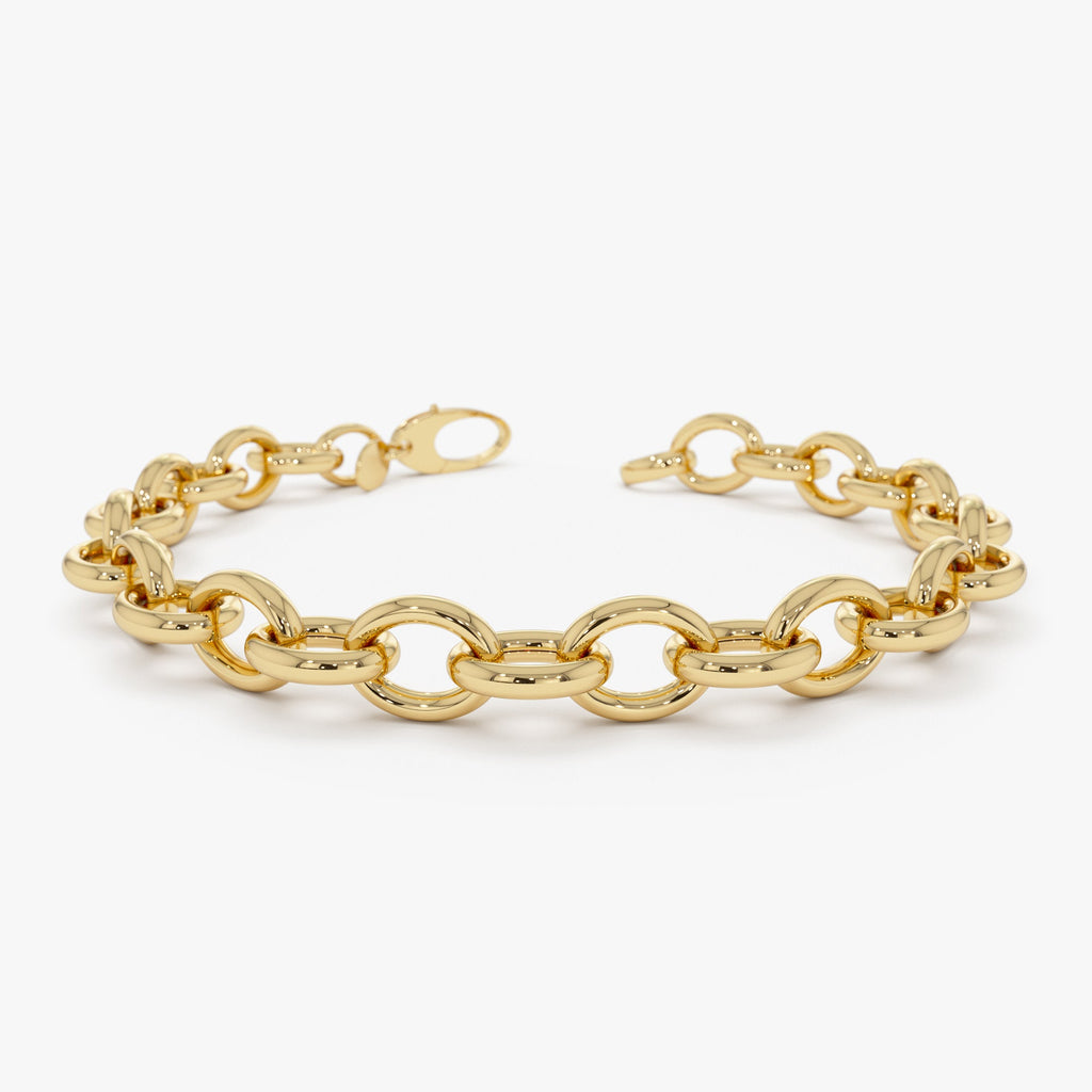 14k Bold Oval Link Bracelet