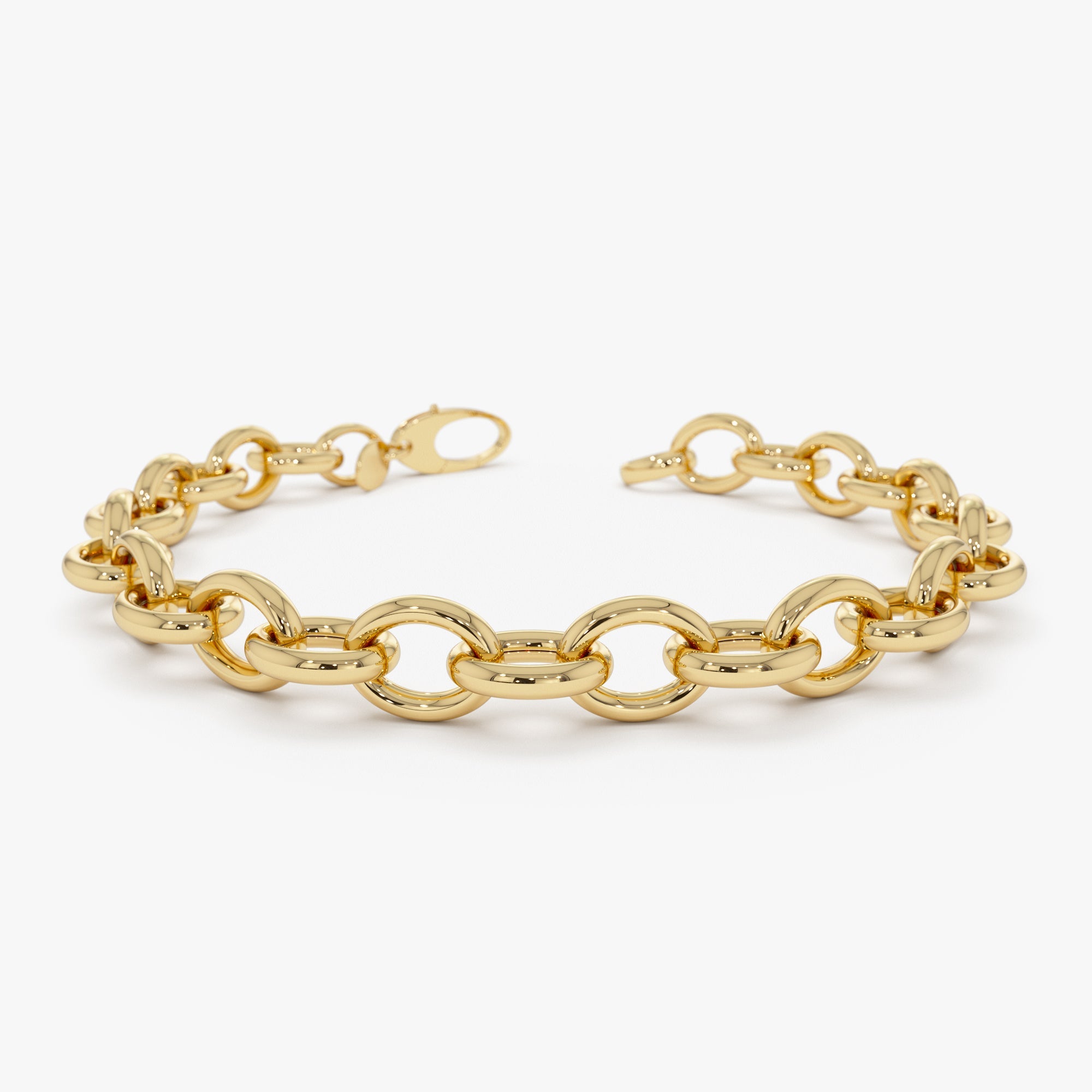 14k Bold Oval Link Bracelet