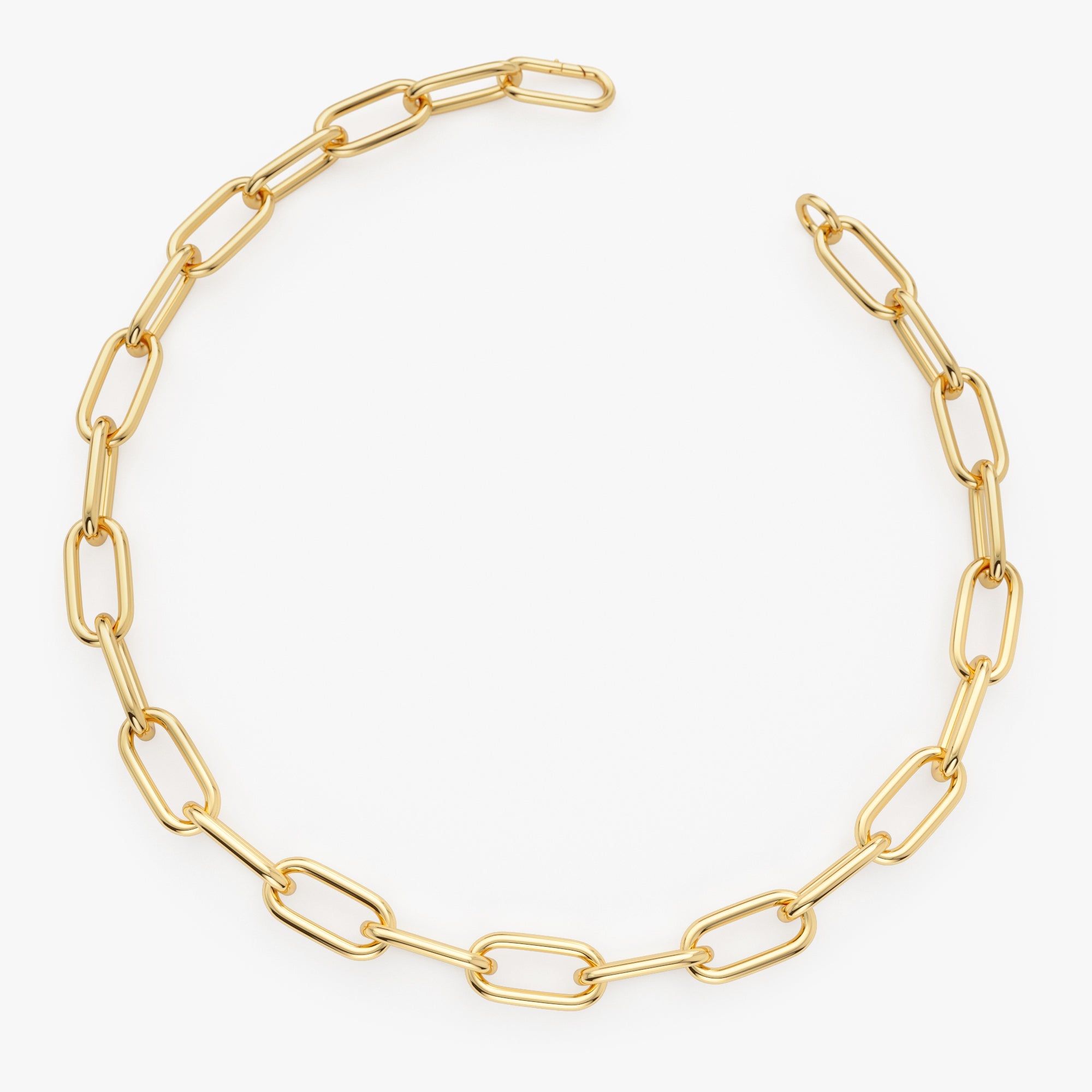 14K Gold 8MM Paperclip Chain Bracelet
