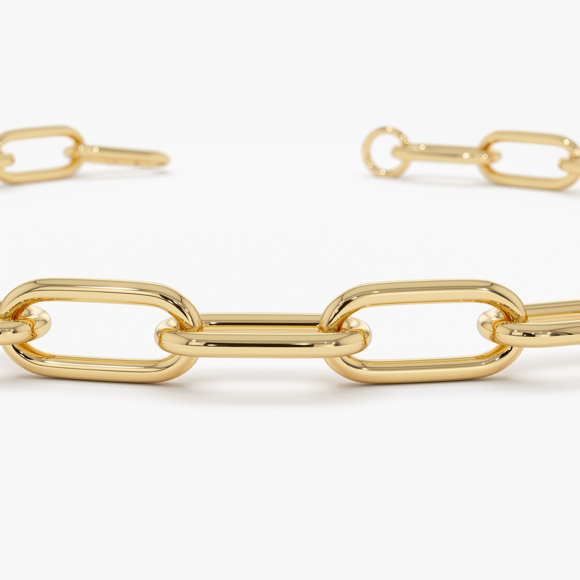 14K Gold 8MM Paperclip Chain Bracelet