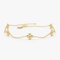 14k Gold Clover Station Bracelet