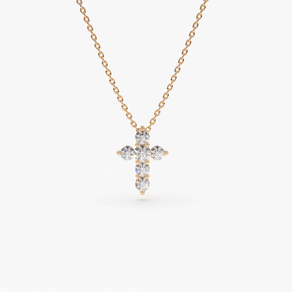 Medium Diamond Cross Necklace