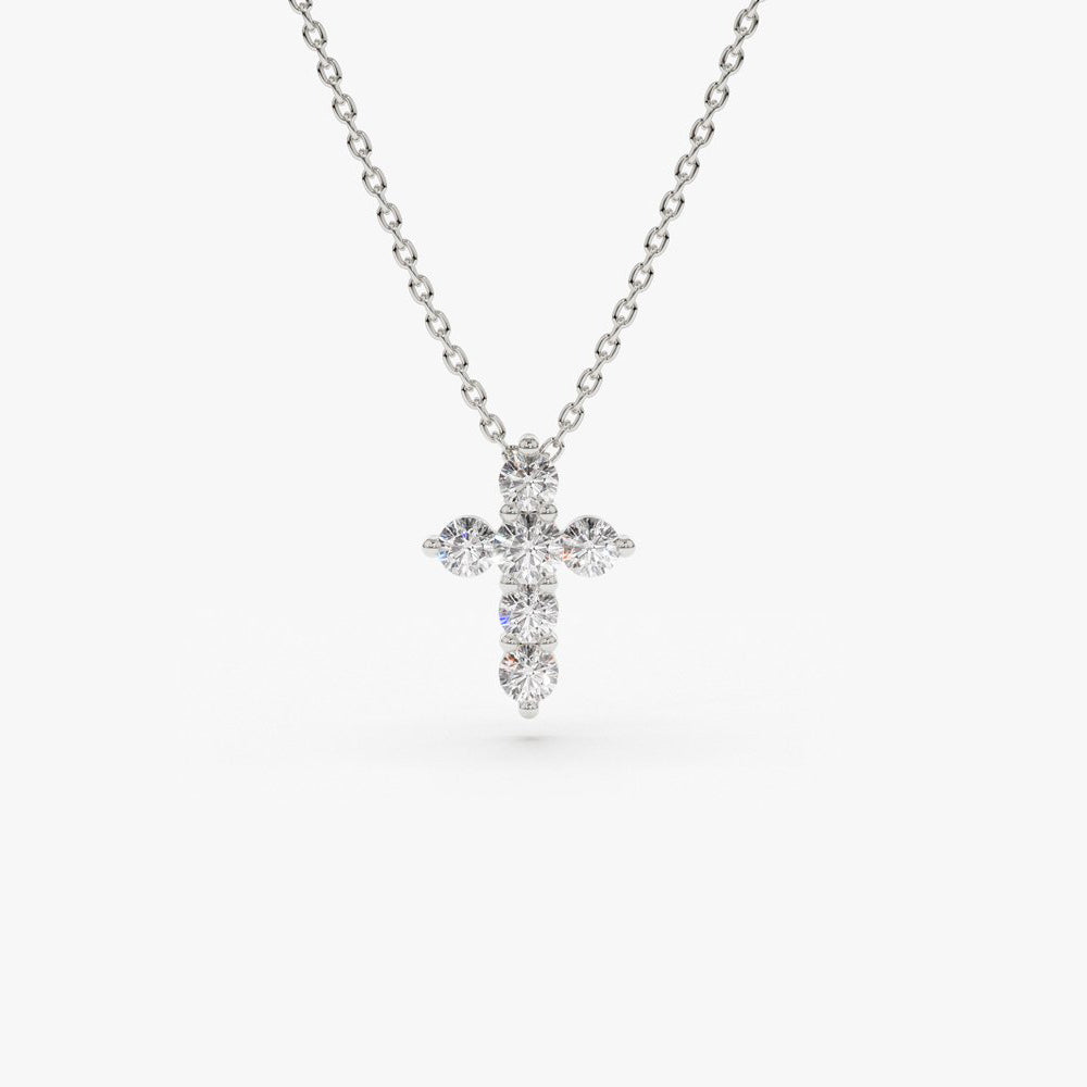 Medium Diamond Cross Necklace