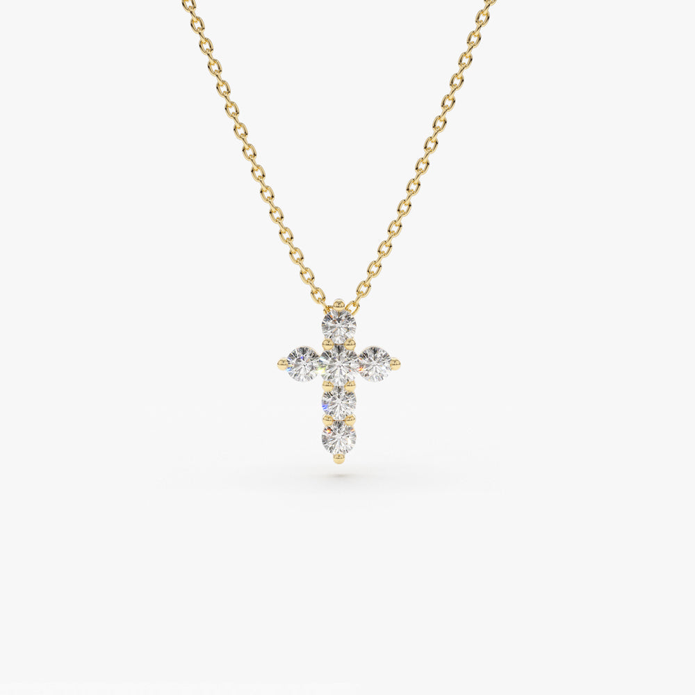Medium Diamond Cross Necklace