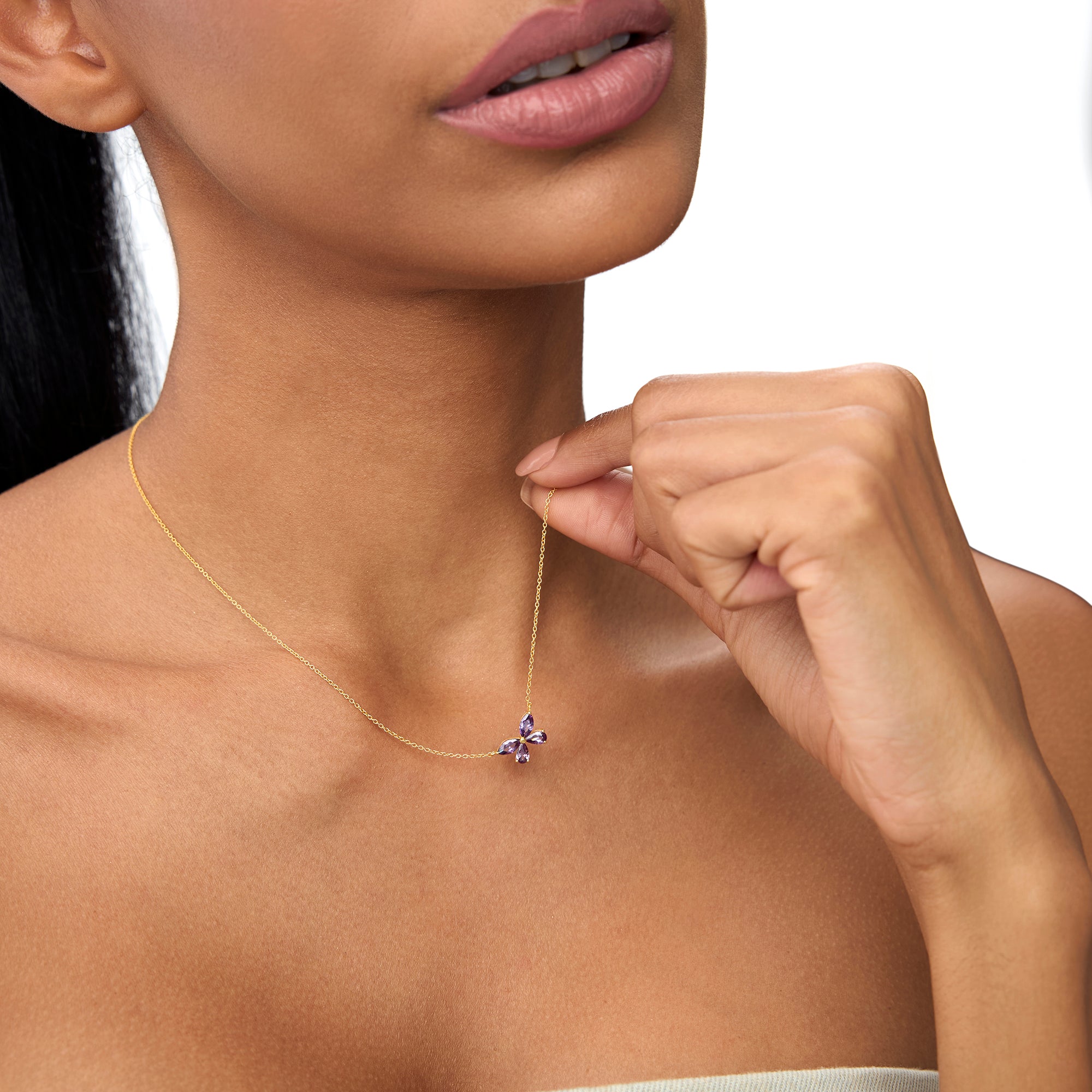 Amethyst Butterfly Necklace