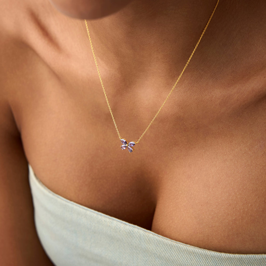 Amethyst Butterfly Necklace