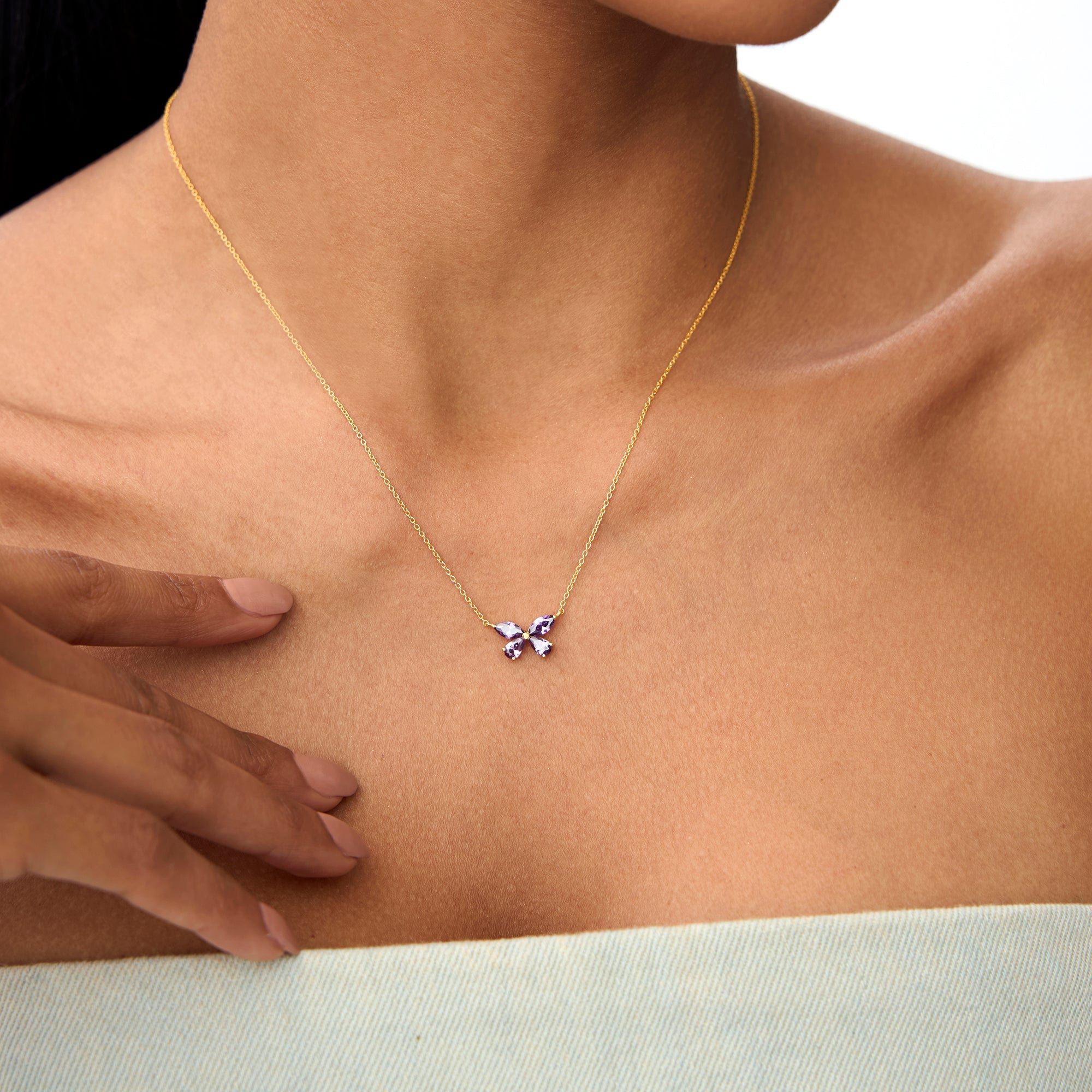 Amethyst Butterfly Necklace