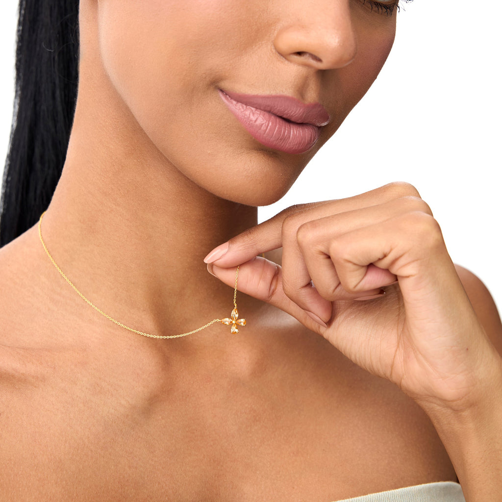 Citrine Butterfly Necklace