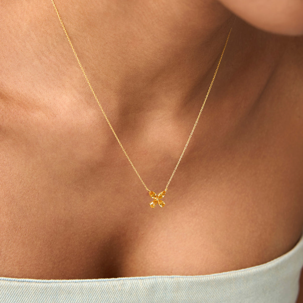 Citrine Butterfly Necklace