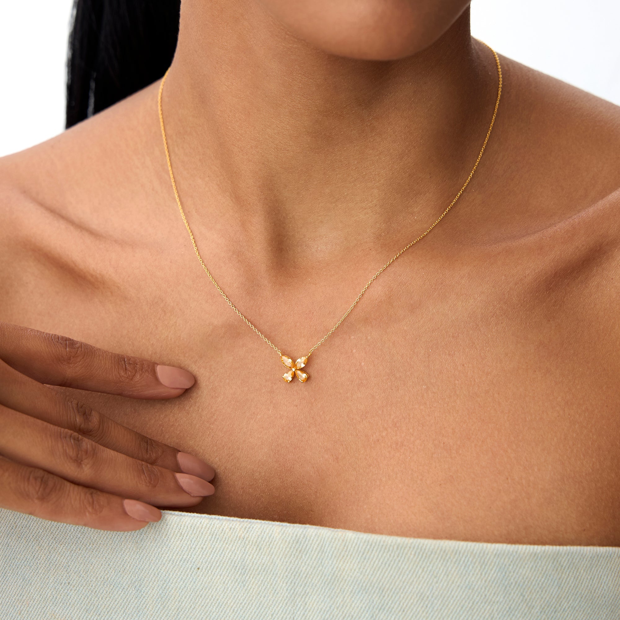 Citrine Butterfly Necklace