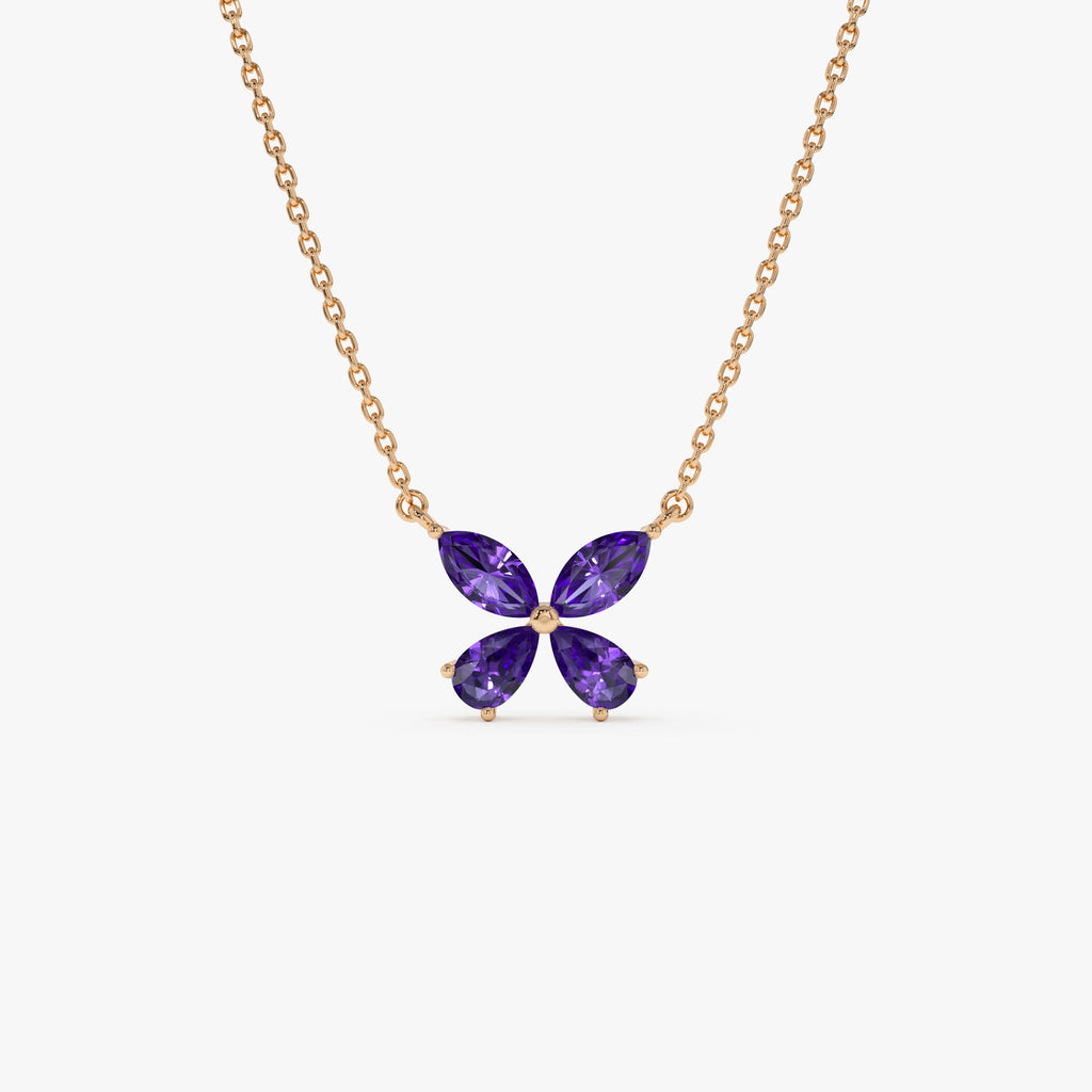 Amethyst Butterfly Necklace