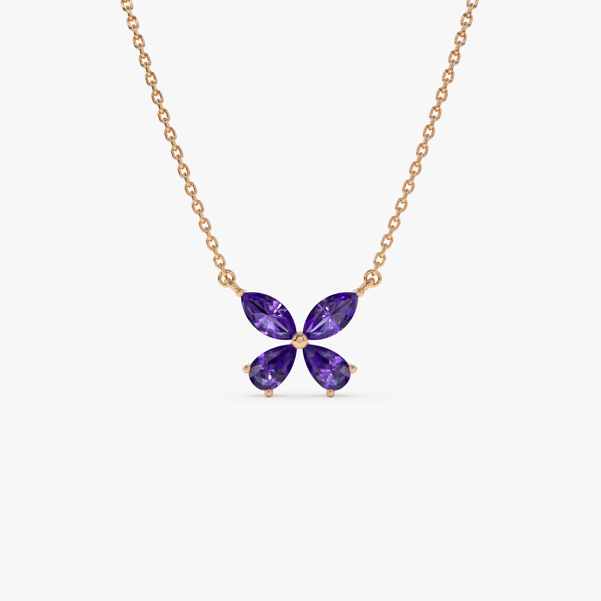 Amethyst Butterfly Necklace