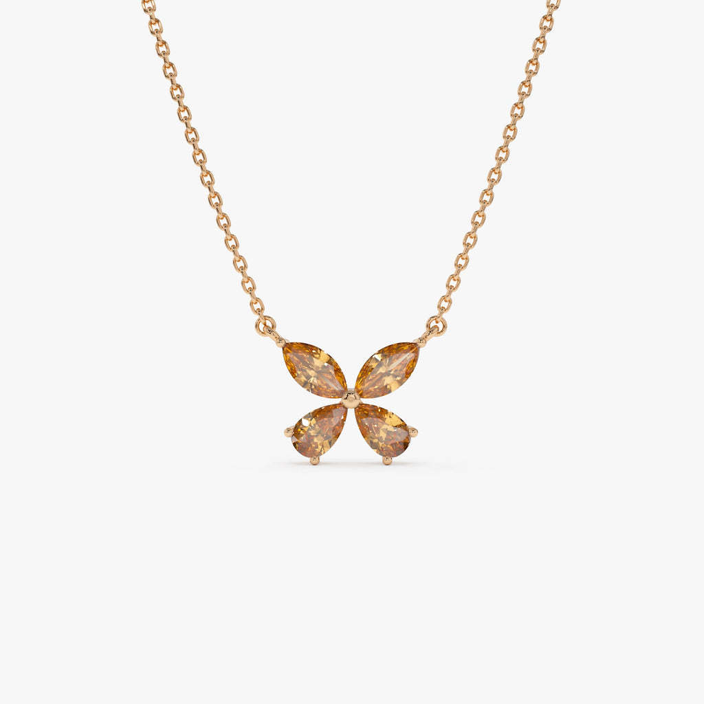 Citrine Butterfly Necklace