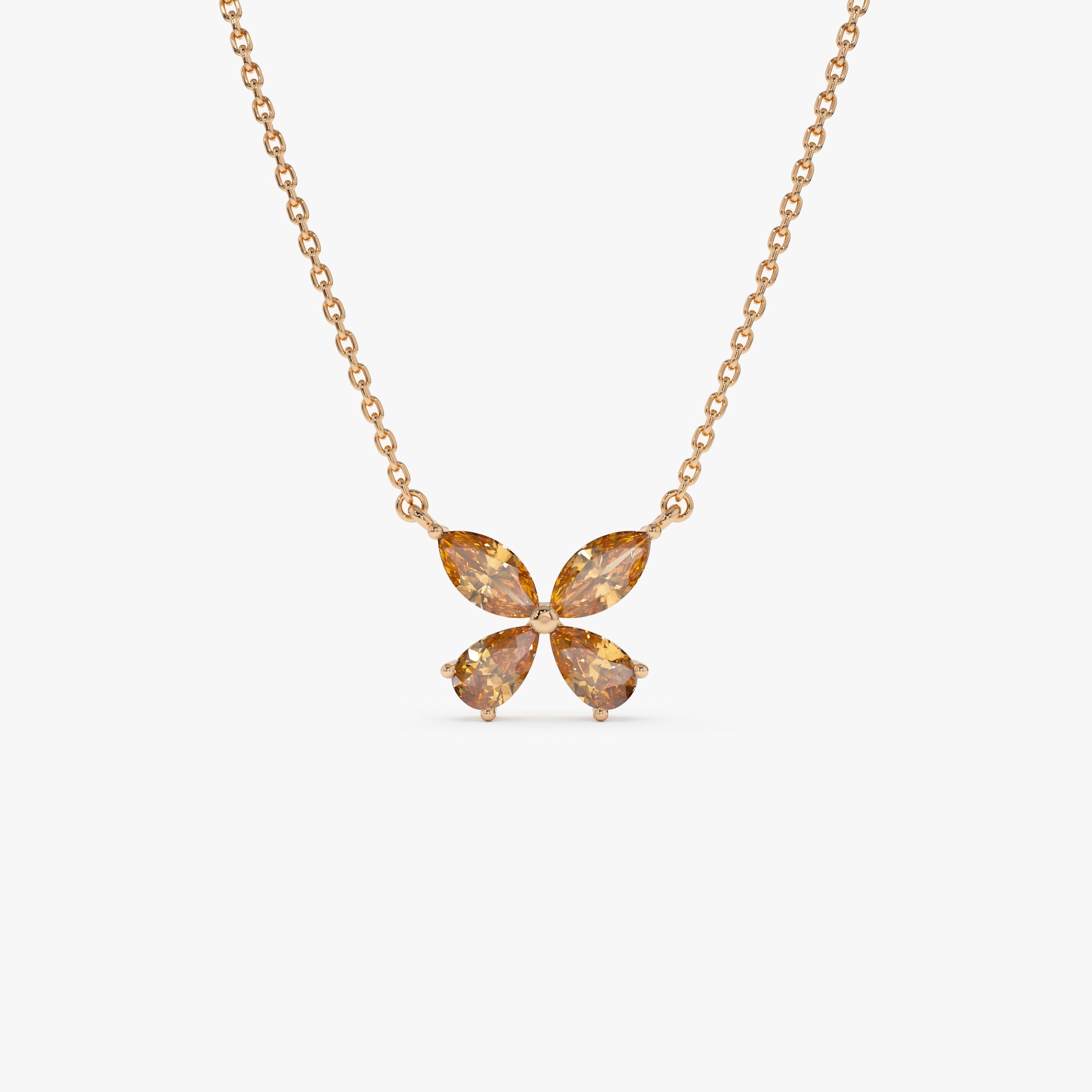 Citrine Butterfly Necklace
