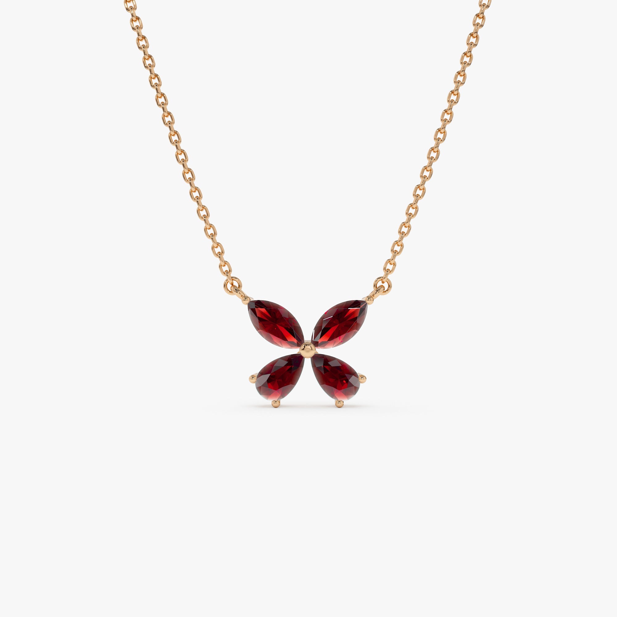 Garnet Butterfly Necklace