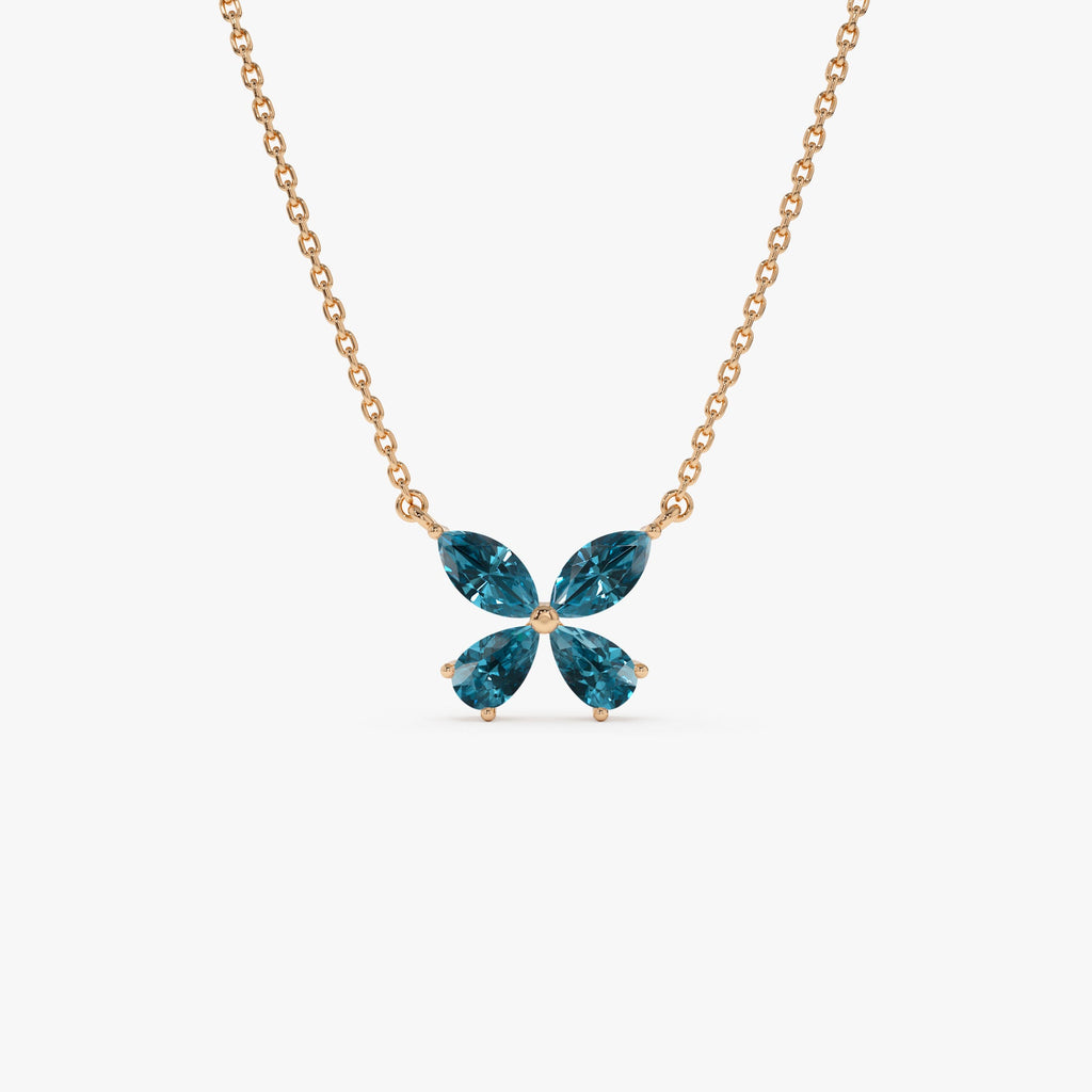 London Blue Topaz Butterfly Necklace