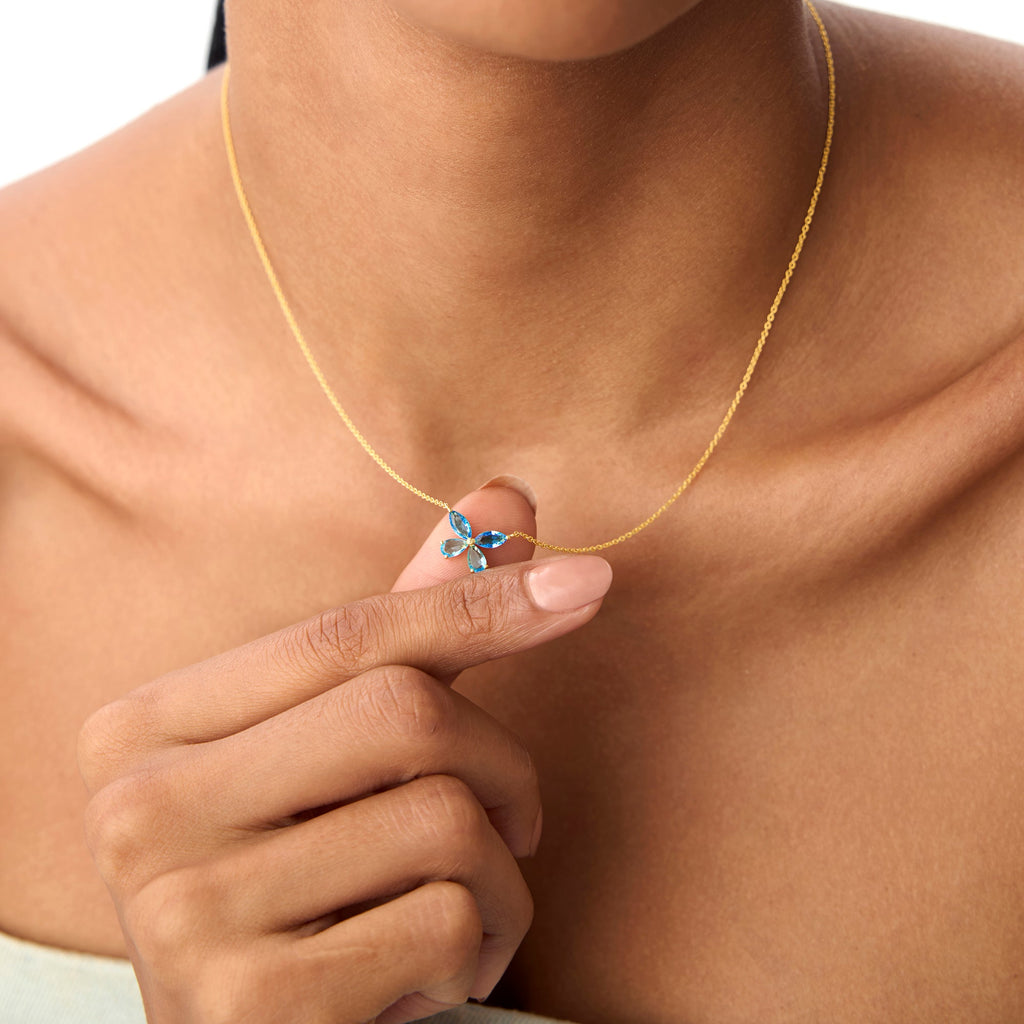 London Blue Topaz Butterfly Necklace