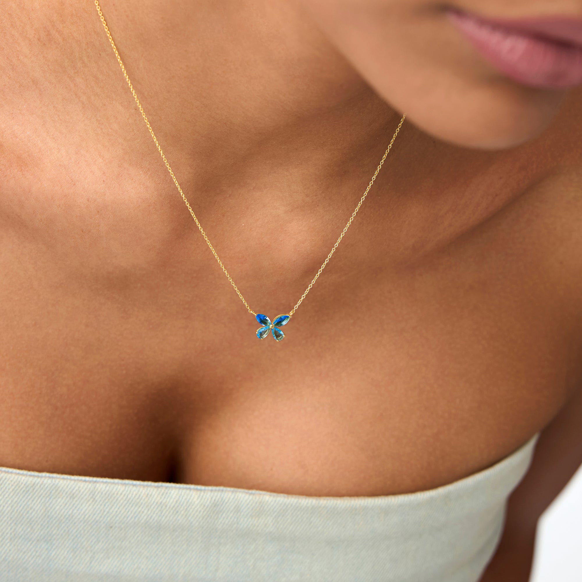 London Blue Topaz Butterfly Necklace
