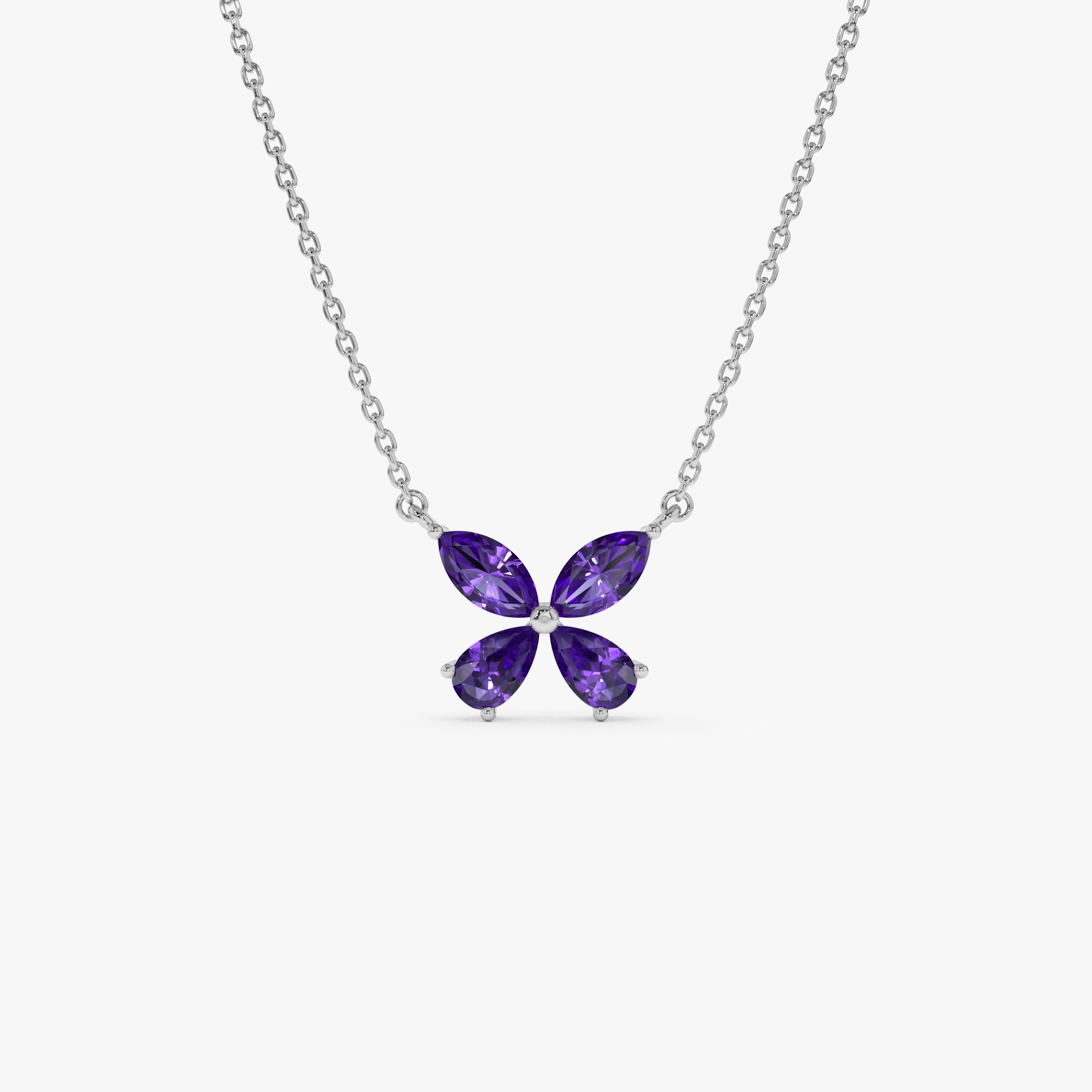 Amethyst Butterfly Necklace