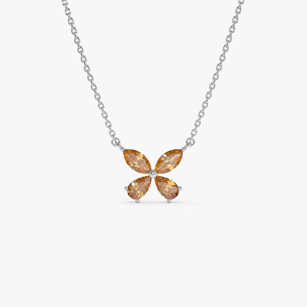 Citrine Butterfly Necklace