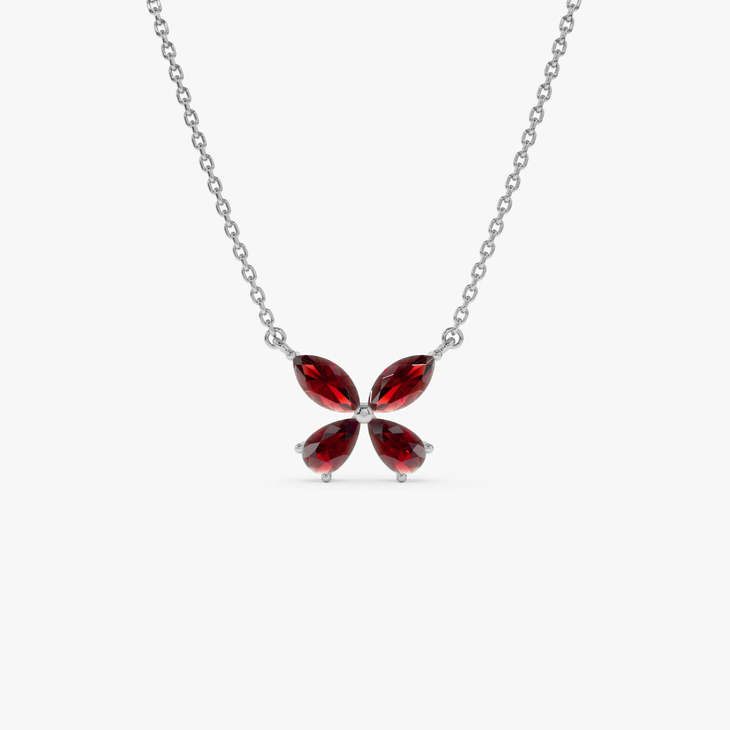 Garnet Butterfly Necklace