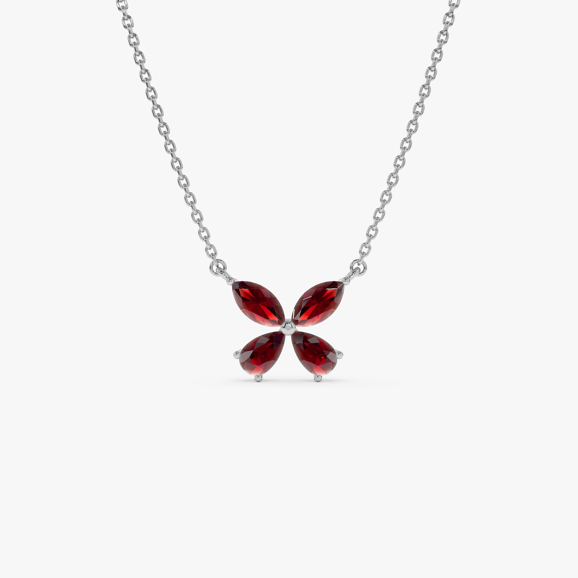 Garnet Butterfly Necklace