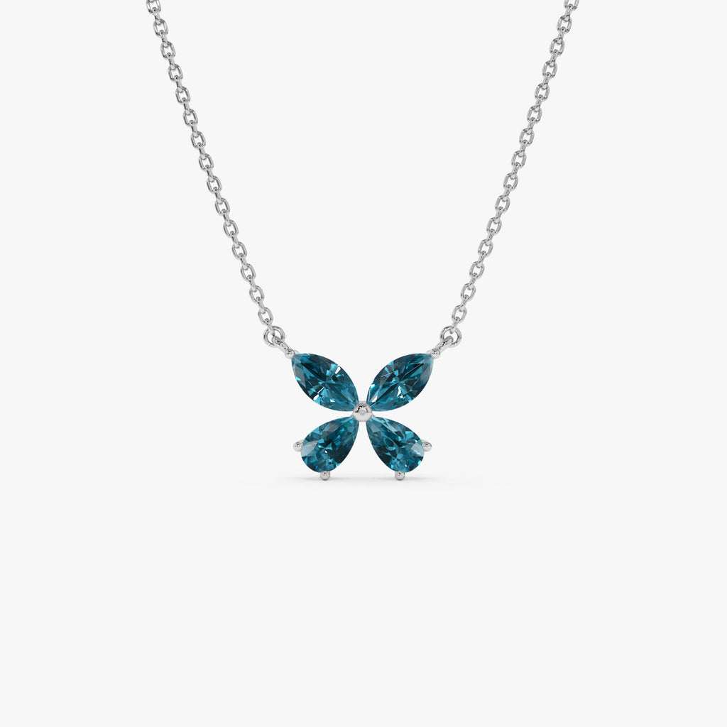 London Blue Topaz Butterfly Necklace