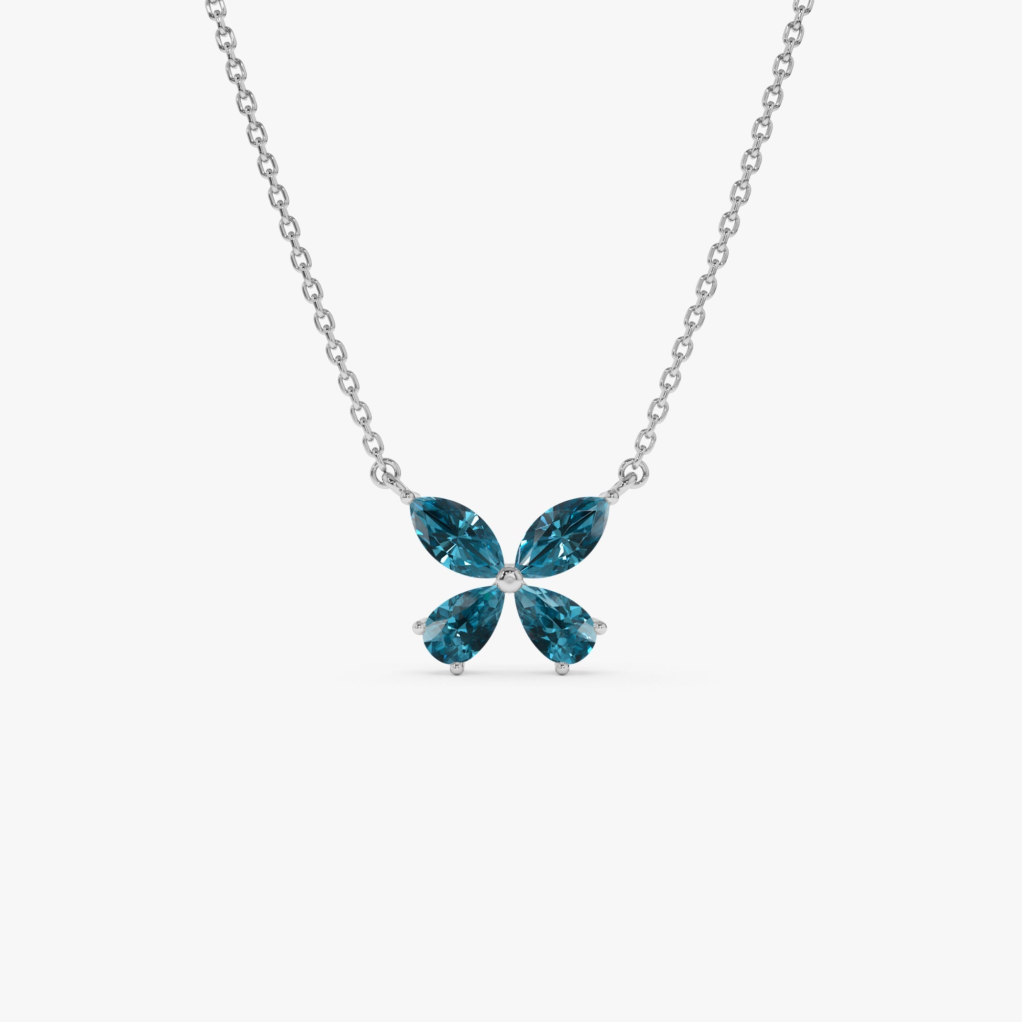 London Blue Topaz Butterfly Necklace
