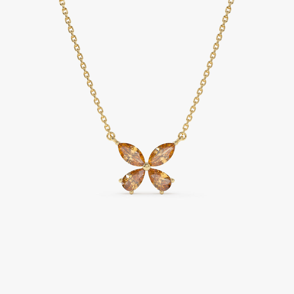 Citrine Butterfly Necklace
