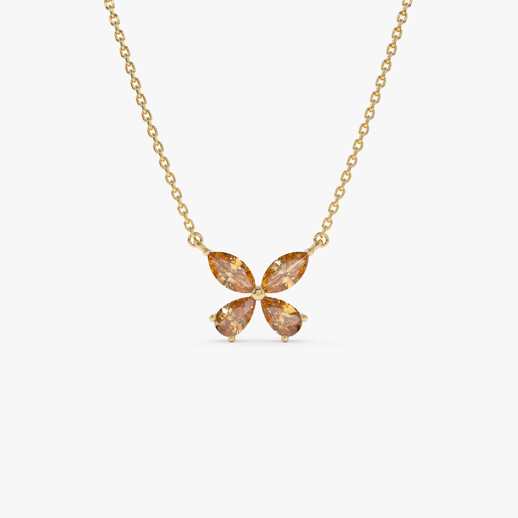 Citrine Butterfly Necklace