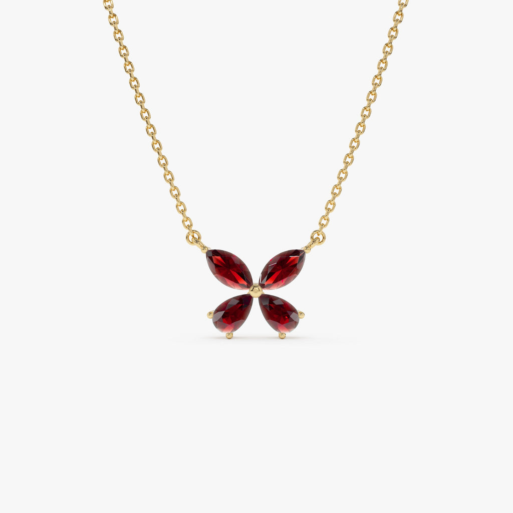 Garnet Butterfly Necklace