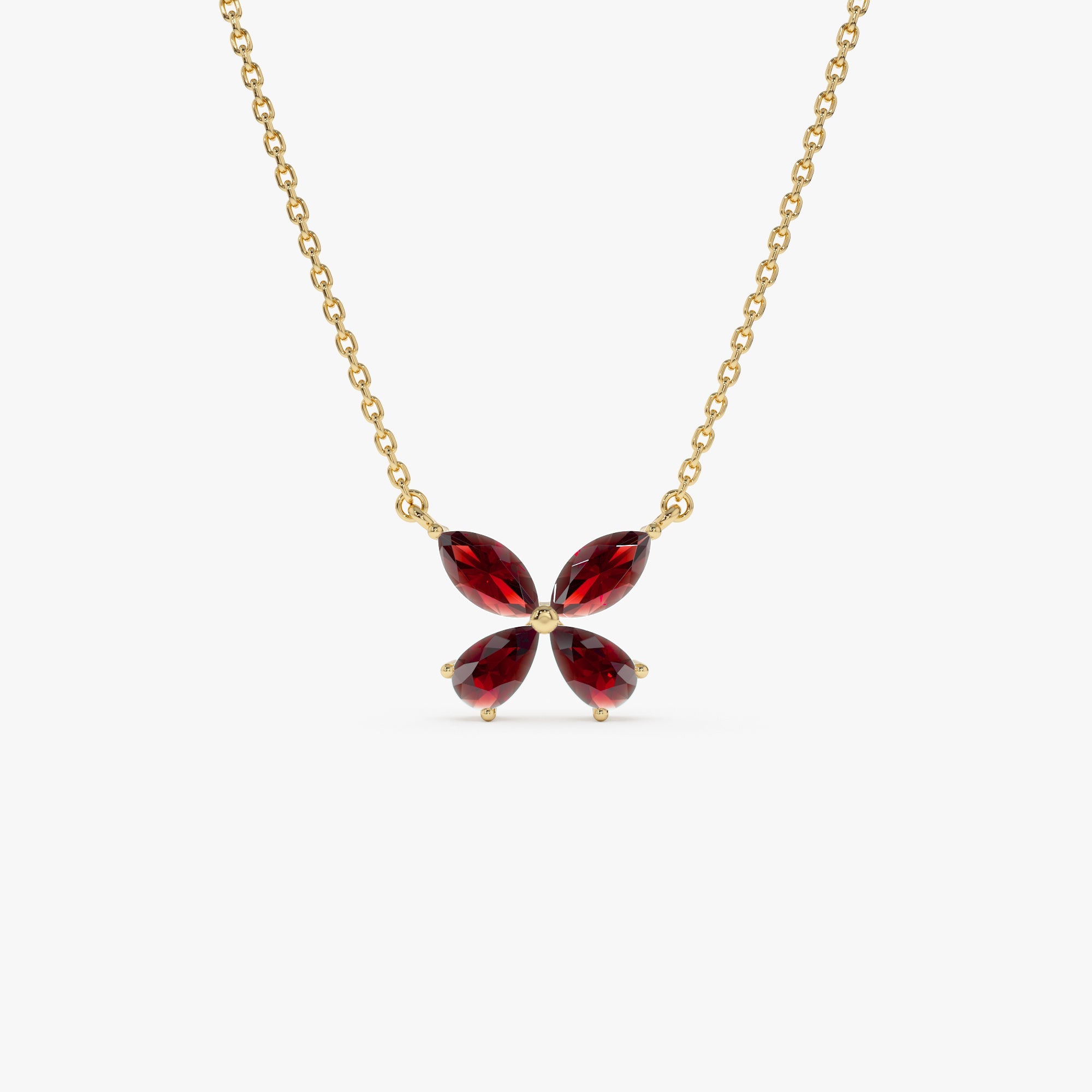 Garnet Butterfly Necklace
