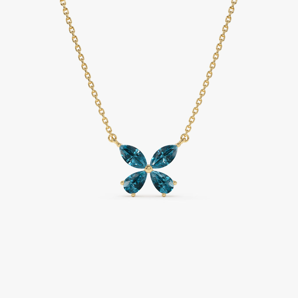 London Blue Topaz Butterfly Necklace