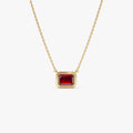 Emerald Cut Bezel Setting Garnet