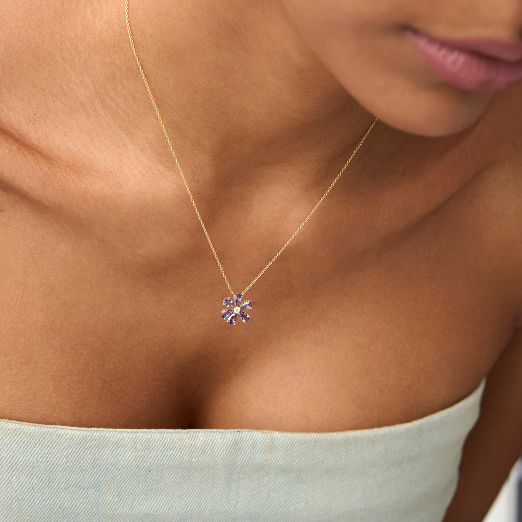 Amethyst Flower Necklace