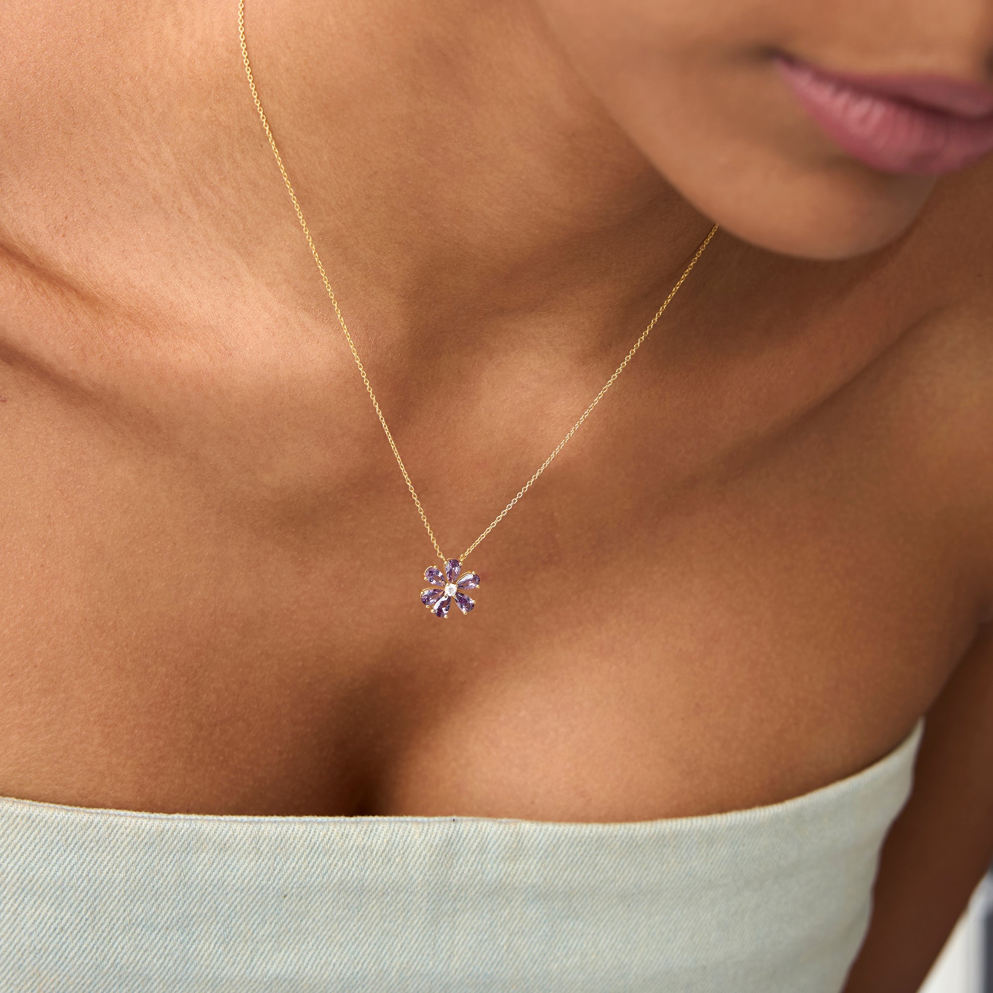 Amethyst Flower Necklace