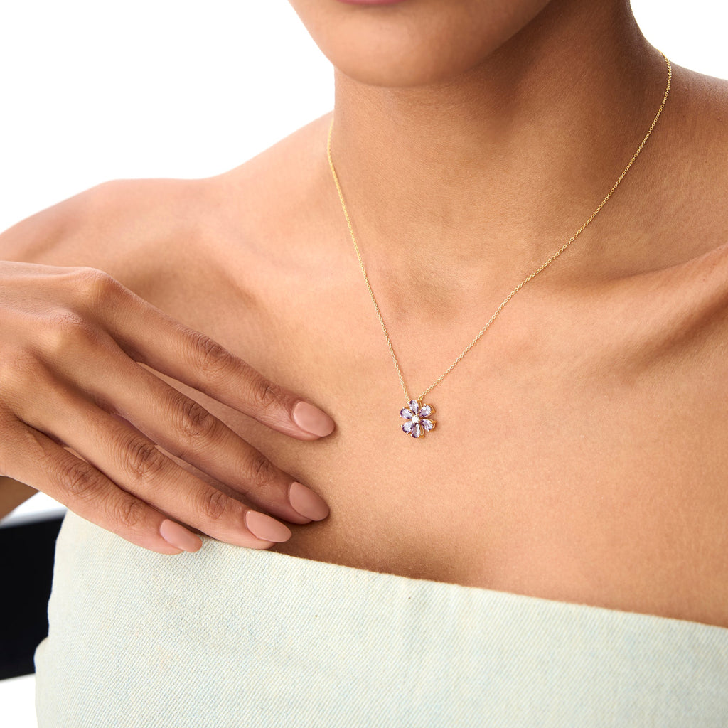 Amethyst Flower Necklace